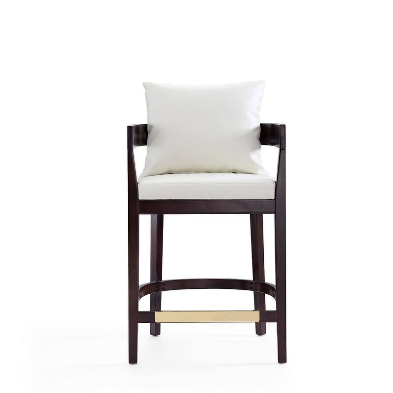 Manhattan Comfort Ritz 34 in. Dark Walnut Beech Wood Counter Height Bar Stool (Set of 3)