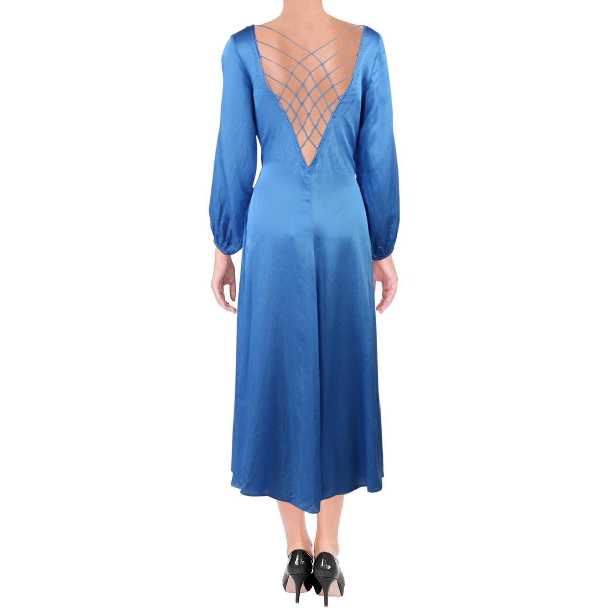 Shop Free People Womens Later Days Midi Dress Cut Out Back Button
