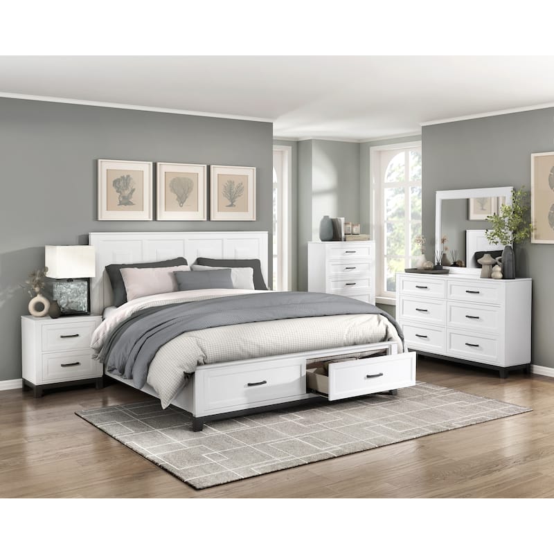 Nightstand with 2x Storage Drawers Wooden Bedroom Furniture 1pc