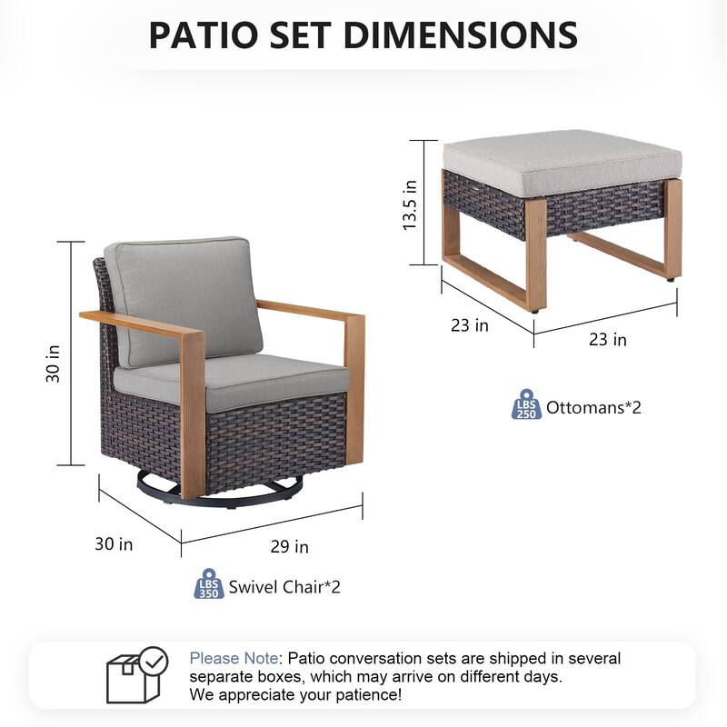 Pocassy Outdoor Patio Chairs Set for Garden Yards