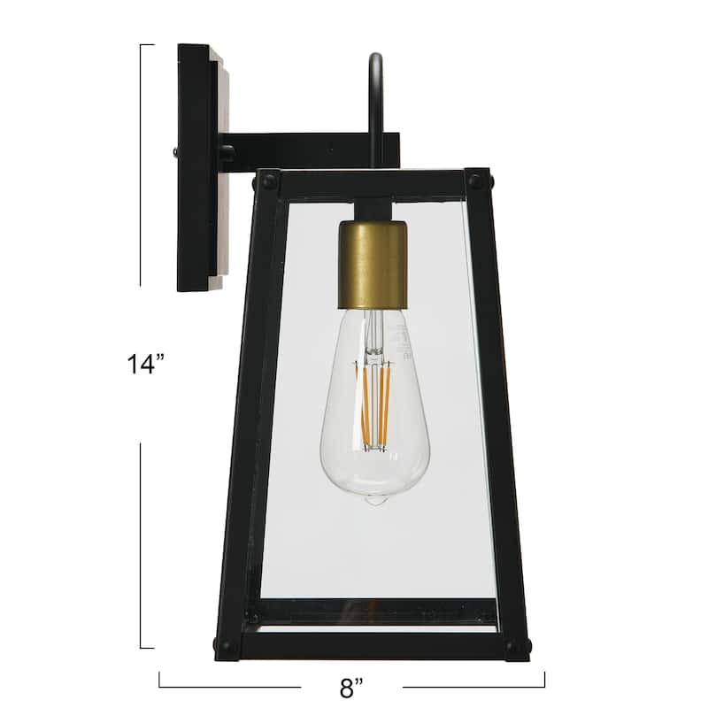 Robert Stevenson Lighting Dorchester - Metal and Glass Outdoor Light - 7W x 8L x 14H