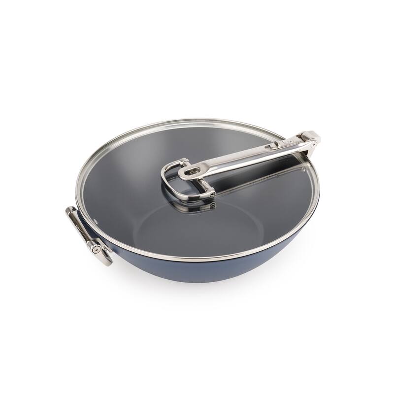 Joseph Joseph Space 12.5" Non-stick Ceramic Wok with Folding Handle and Lid