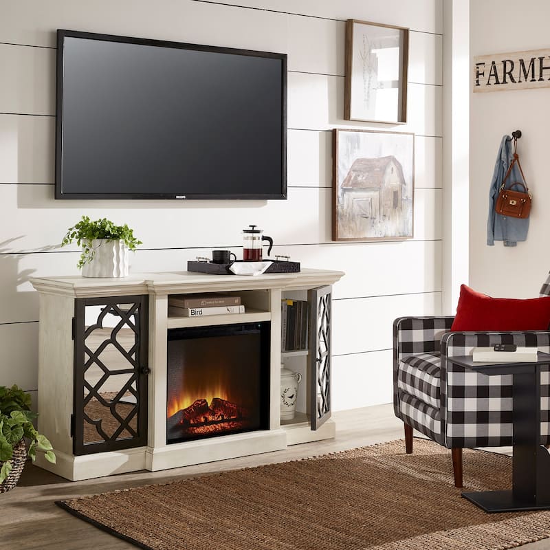 Zurich Wood Black Metal Electric Fireplace by iNSPIRE Q Modern