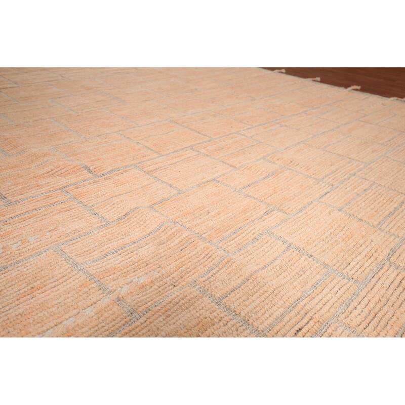 Striped Moroccan Area Rug Handmade Wool Carpet - 8'11"x 12'6"