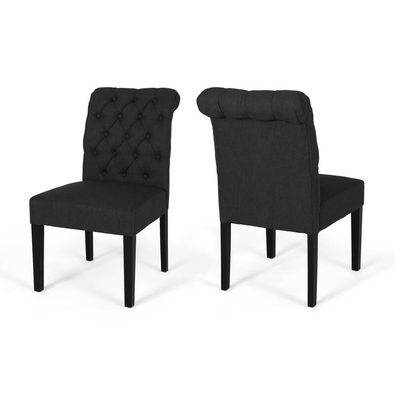 Roomfitters Upholstered Dining Chairs Set of 2, Tufted High-Back Side Chairs, Contemporary Accent Seating