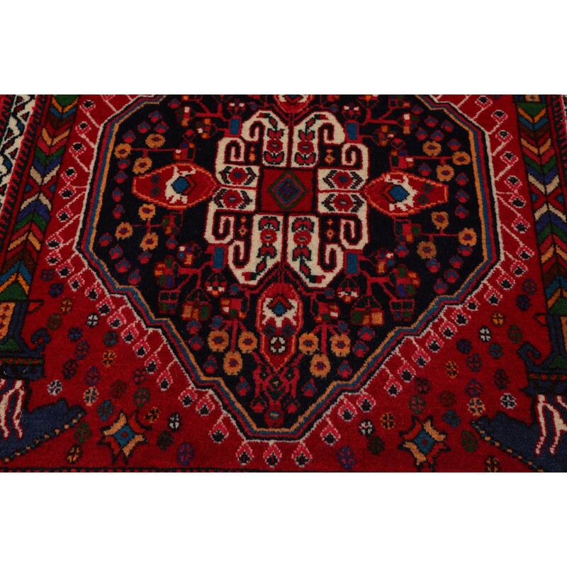 2'1''x2'1'' Square Hand Knotted Wool Navy Chagaei Traditional Area Rug - 2' 1'' x 2' 1''-Square