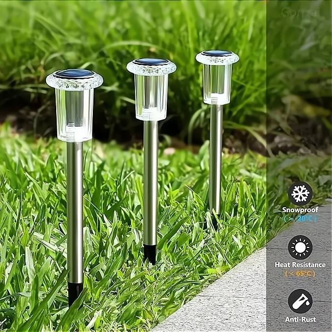 13'' Solar Pathway Lights Outdoor LED Yard Lights for Garden, Driveway