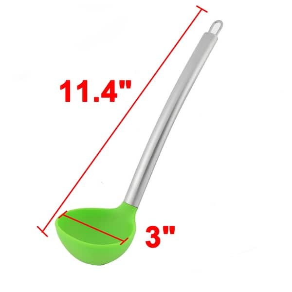 Silicone Ladle Spoon, Heat Resistant Soup Ladle for Serving with Solid  Coating Handle