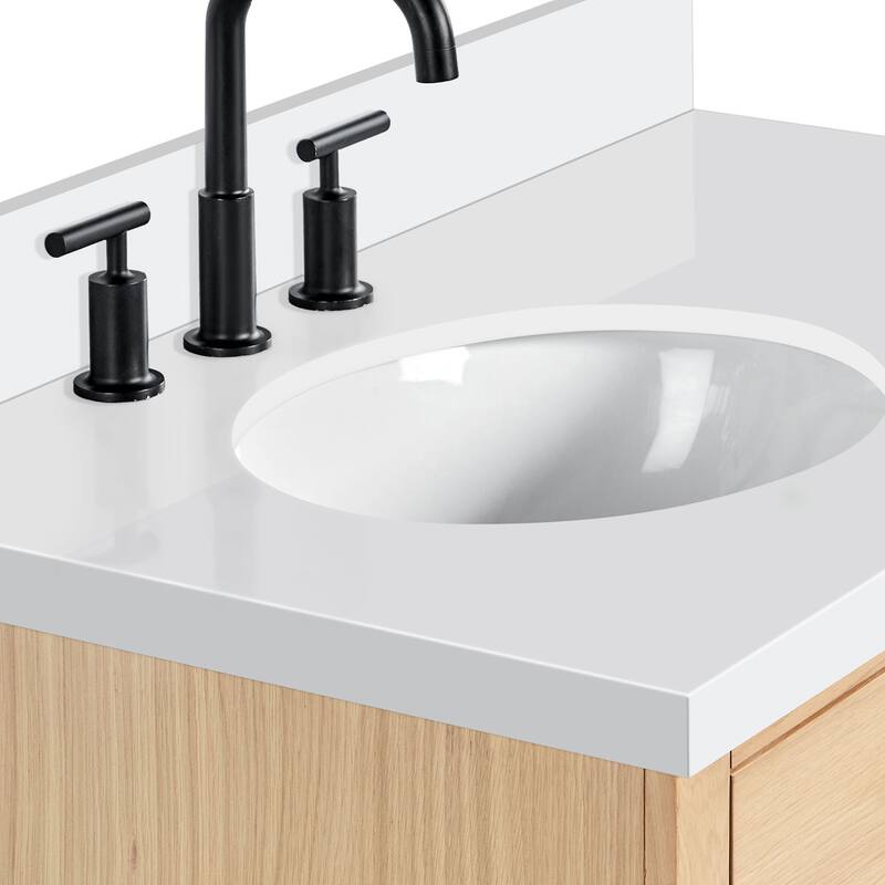 Ariel T037SLWQOVO Hepburn 37" Free Standing Single Basin Vanity Set