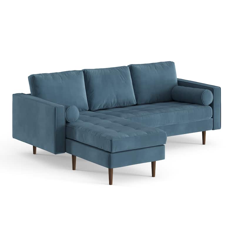 Bloomfield Performance Velvet Reversible Sectional - Ocean Velvet