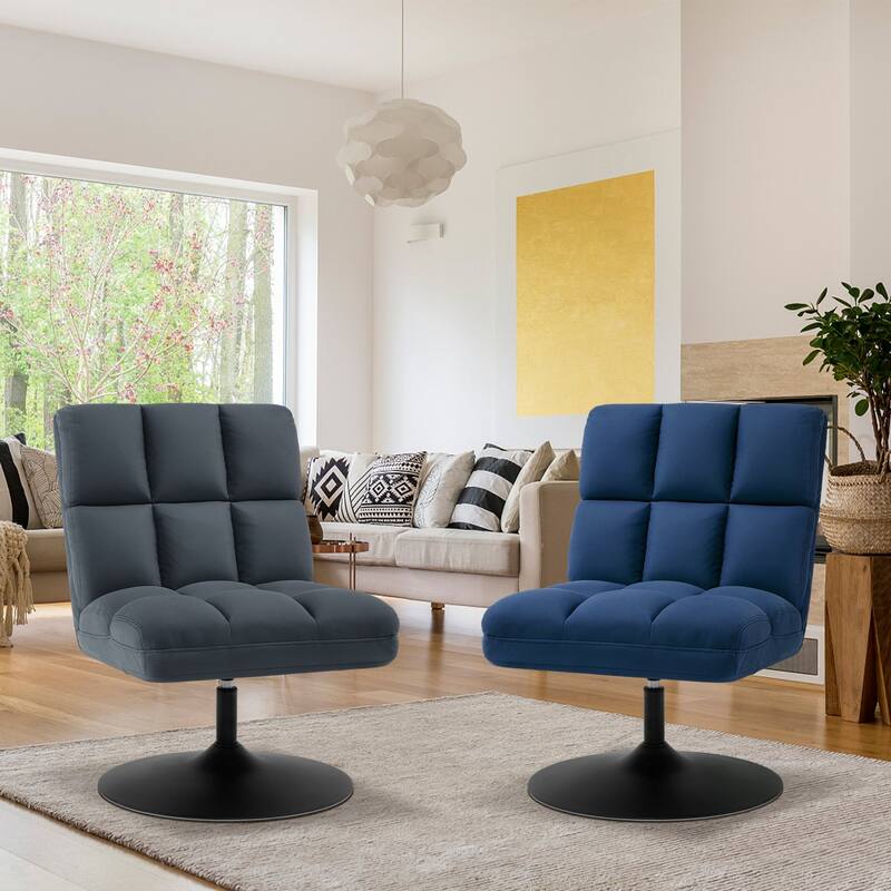 MCombo Swivel Accent Chairs, Modern Leisure Chairs for Living Room, Upholstered Armless Chair, Leathaire Fabric 4380