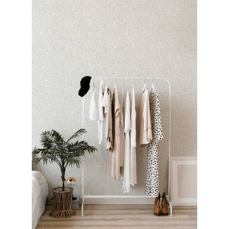 A-Street Prints Ramble Grey Geometric Wallpaper