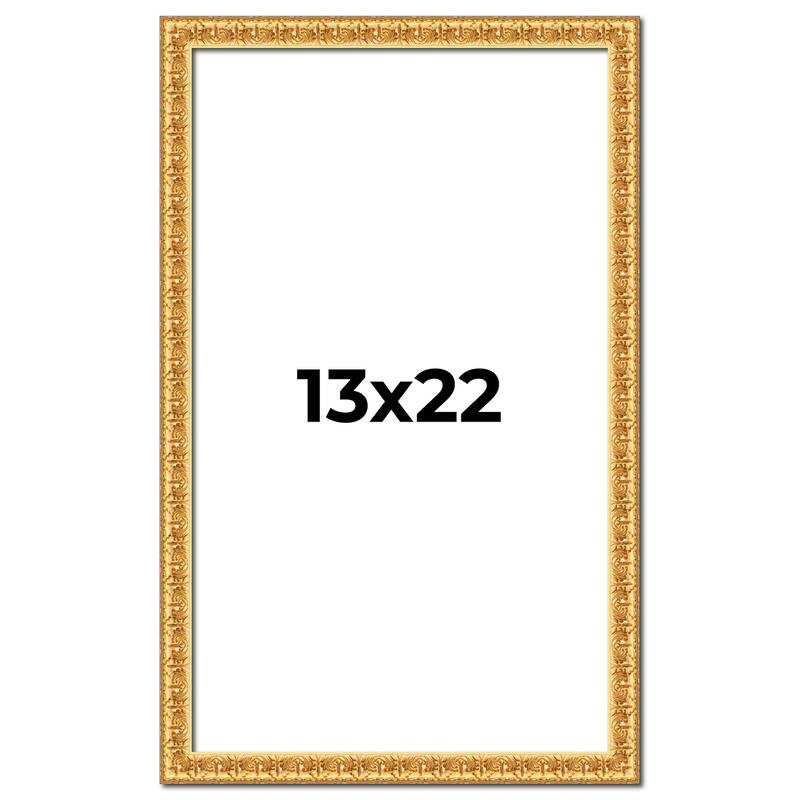 13x22 Frame Gold Real Wood Picture Frame Width 1 inches | Interior