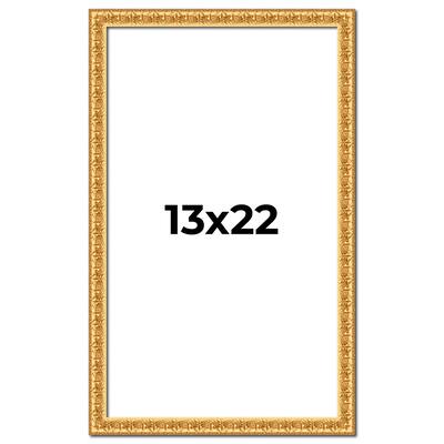 13x22 Frame Gold Real Wood Picture Frame Width 1 inches | Interior