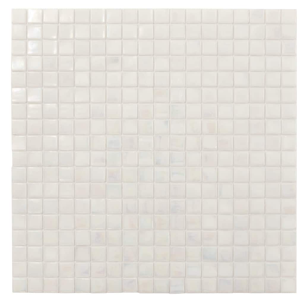 Apollo tile 12" x 12" Skosh Glossy Dark Bone White Glass Tile (18.69 sq ft/case) - 20 Pack