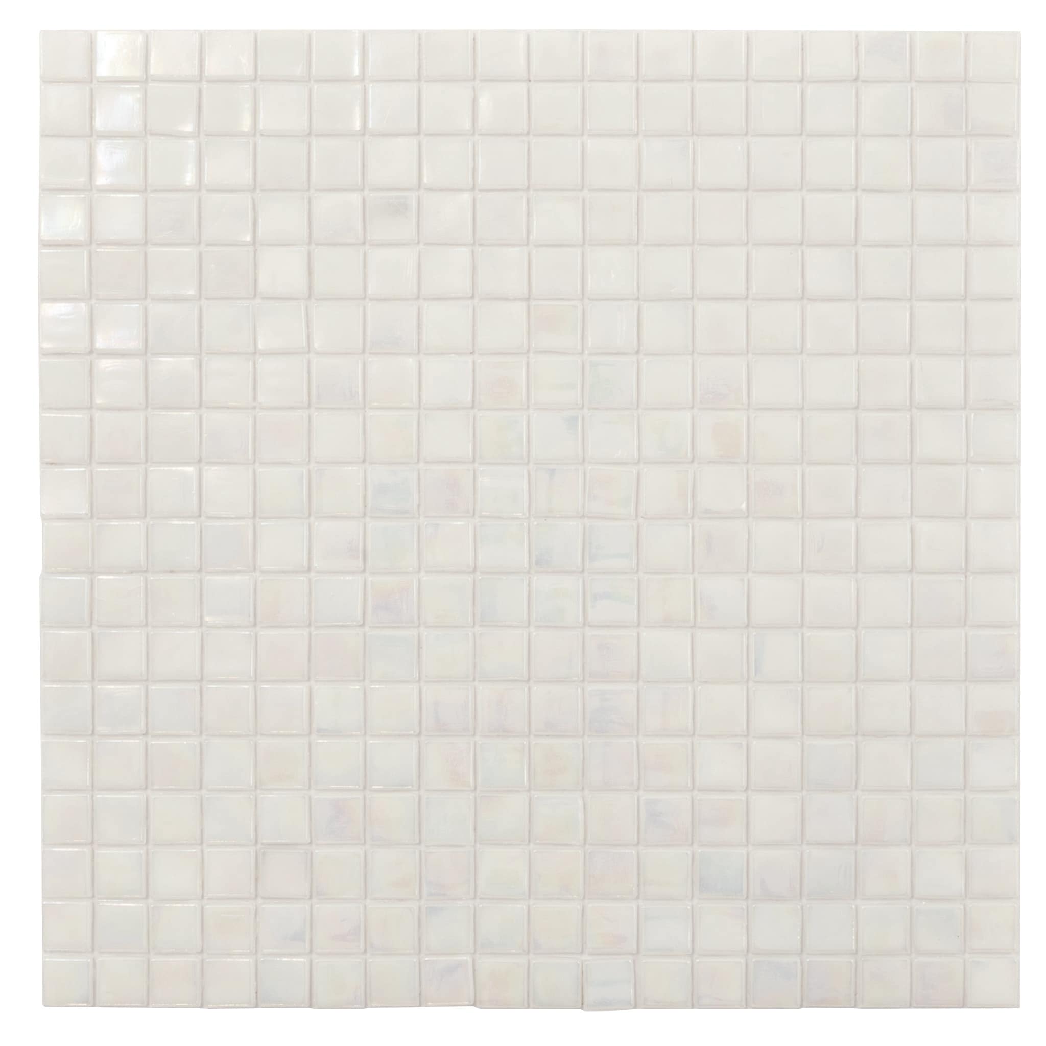 Apollo tile 12" x 12" Skosh Glossy Dark Bone White Glass Tile (18.69 sq ft/case) - 20 Pack