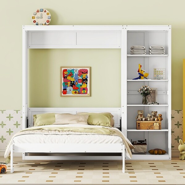 Queen Size Multi function Murphy Bed Wall Bed With Shelves Bed Bath Beyond 40223137