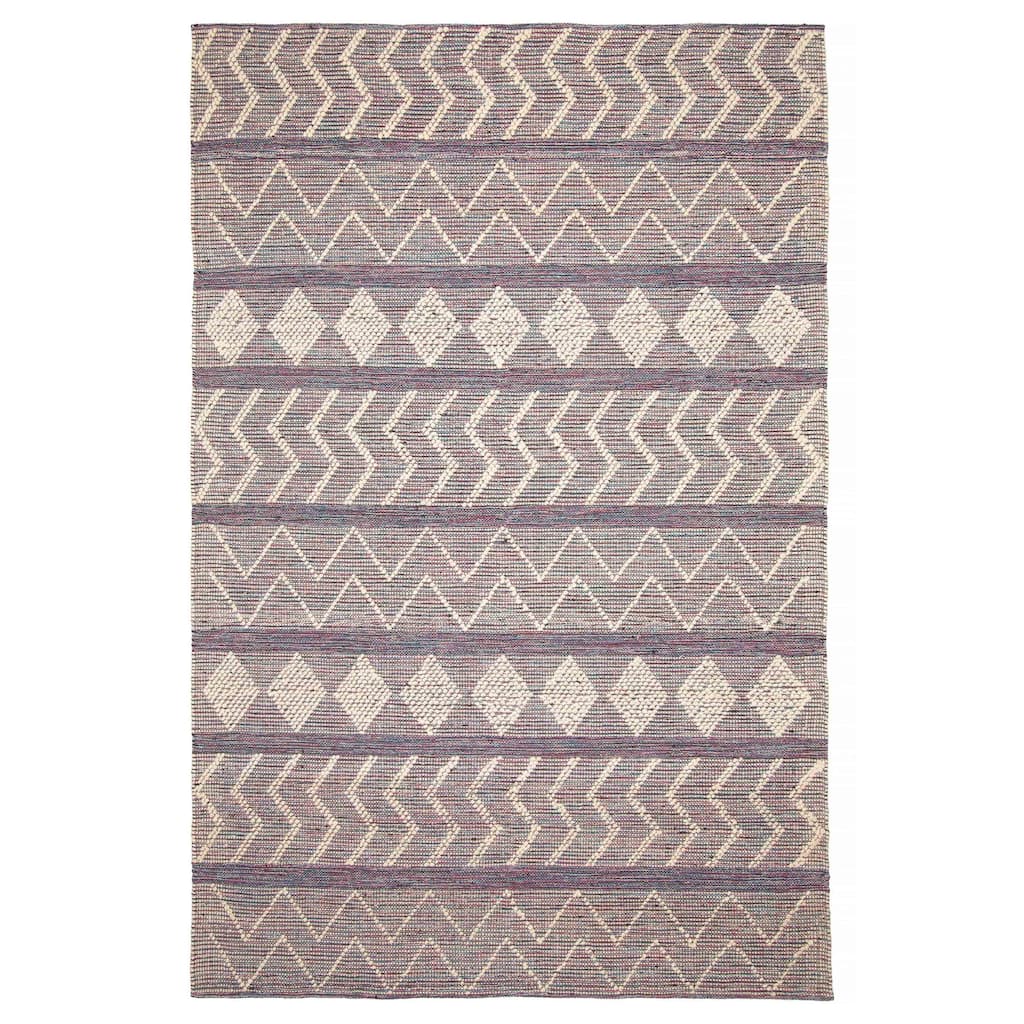 ECARPETGALLERY Braid weave Sienna Pink Wool Rug - 6'2 x 9'6