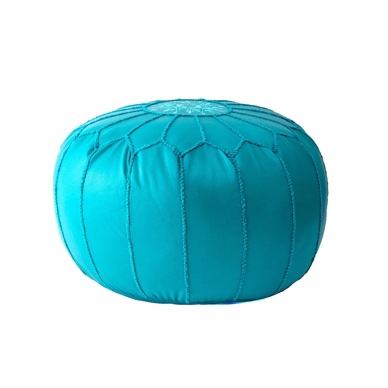 Nuloom Classic Moroccan Lightweight Faux Leather Ottoman Pouf