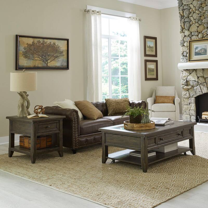 Paradise Valley Saddle Brown 3 Piece Cocktail Table Set - Saddle Brown