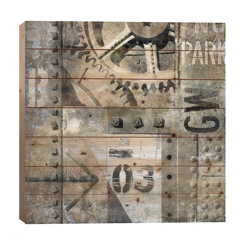 Industrial I Print On Wood by Dylan Matthews - Multi-Color - 26x26x1.5