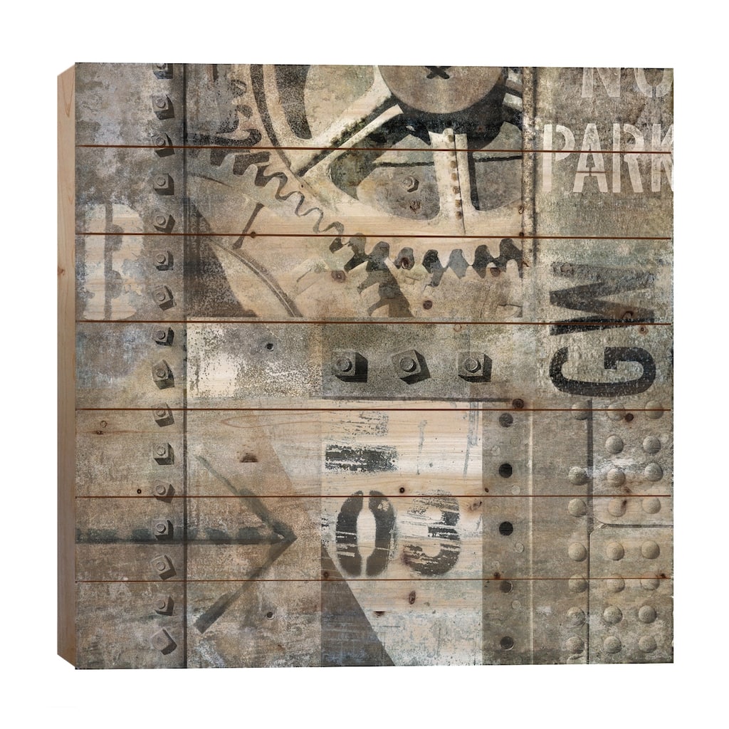 Industrial I Print On Wood by Dylan Matthews - Multi-Color