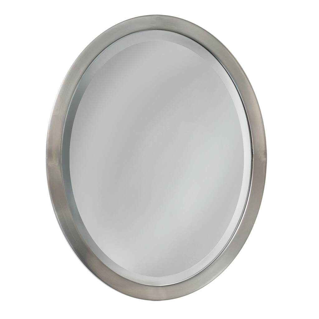 Headwest Brush Nickel Oval Wall Mirror - Brushed Nickel - 23 X 29