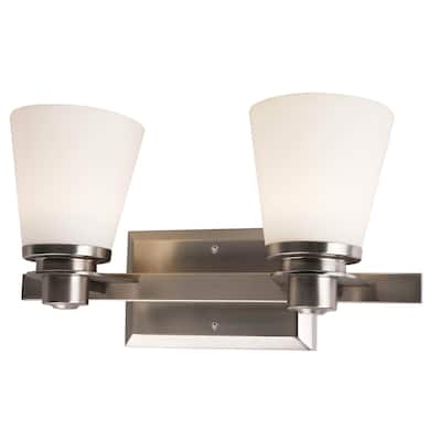2 Light Vanity Lighting in Brushed Nickel LED integrated