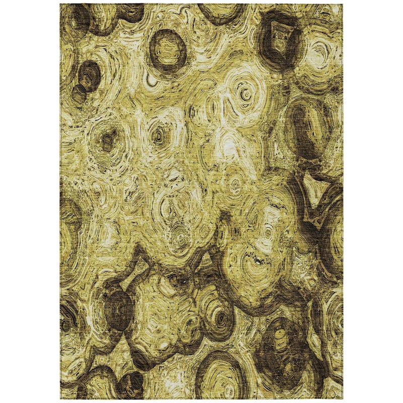 Machine Washable Indoor/ Outdoor Chantille Abstract Waves Rug