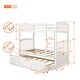 preview thumbnail 3 of 15, Elegant Twin-Over-Twin Bunk Bed with Trundle & Drawers - Stylish,Safe,&Versatile for Kids' Bedrooms