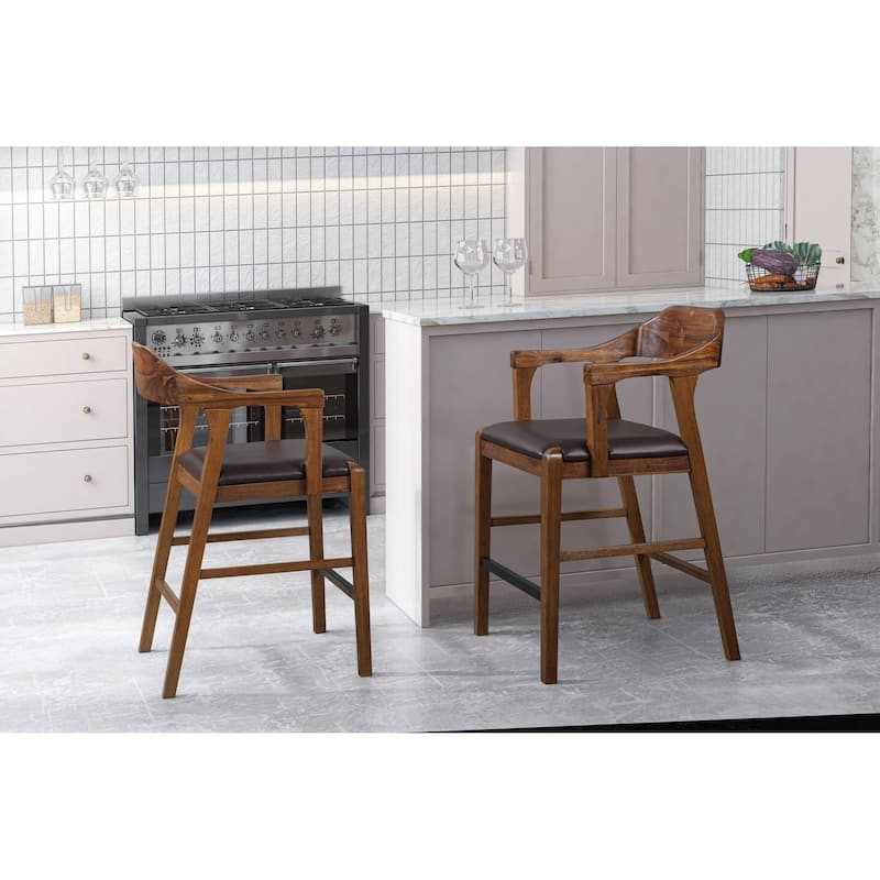 Rasmus Wood Counter or Bar Stool - Counter Height