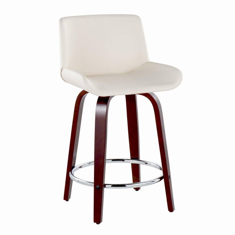 Santi Upholstered 24" Fixed-Height Counter Stool - Set of 2