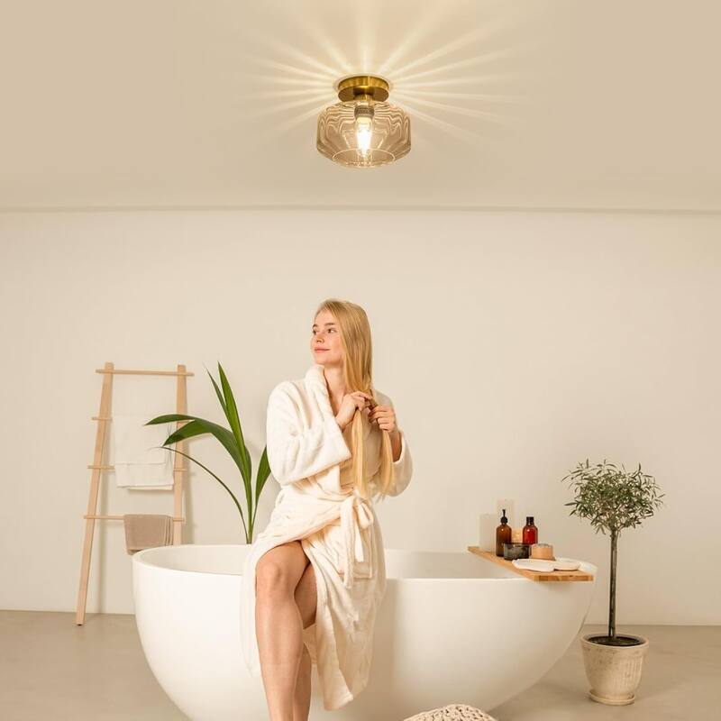 Led bathroom light gold ceiling light glass, metal laundry light