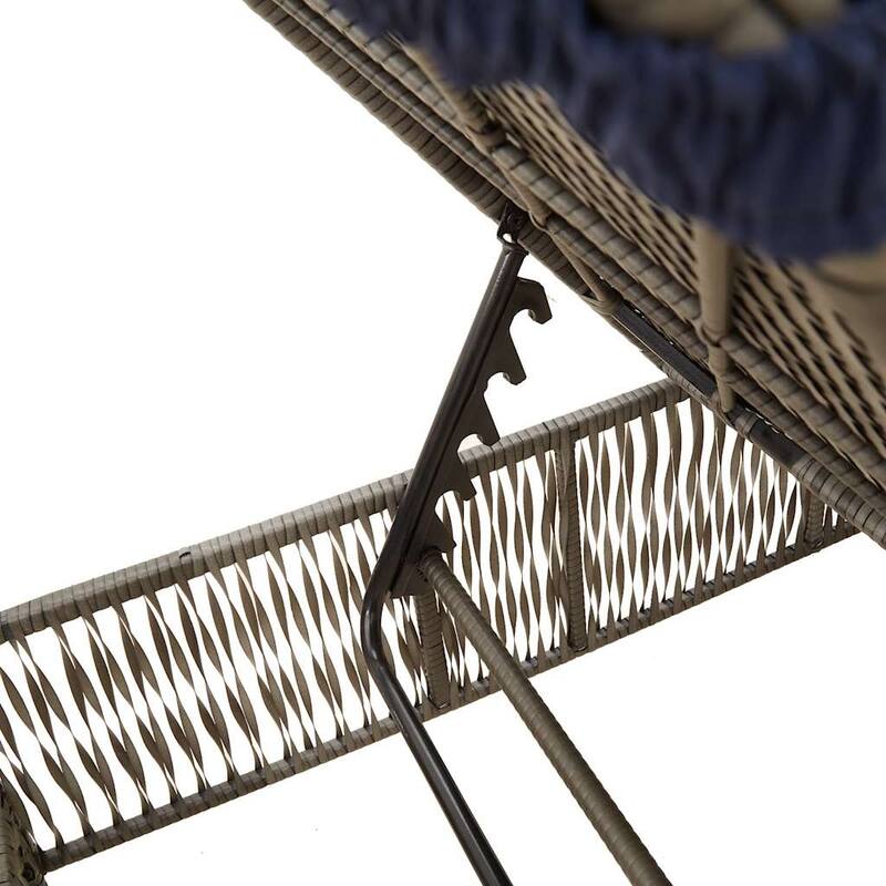 vidaXL Sun Loungers with Table Chaise Lounge 2 Pcs Poly Rattan Brown/Gray/Black