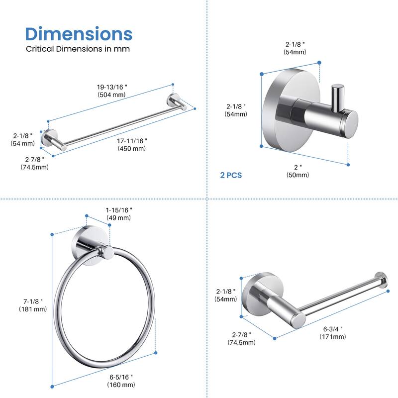 Circular 5-Piece Bathroom Hardware Set