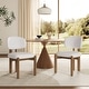 preview thumbnail 3 of 35, Christopher Knight Home - Aurelio Solid Rubberwood Upholstered Dining Chair Set of 2 - Beige+Walnut
