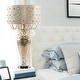preview thumbnail 2 of 4, River of Goods Solvang Jeweled Metal/Mosaic Base Cascading Crystal Table Lamp - 14"L x 14"W x 25"H