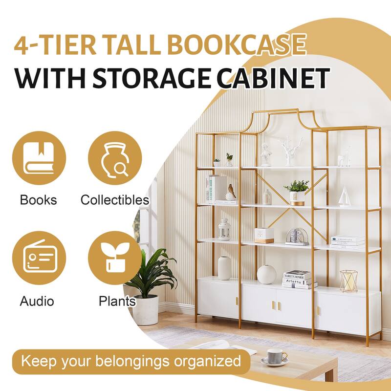 78 Inch 4 Tiers Home Office Bookcase Bookshelf