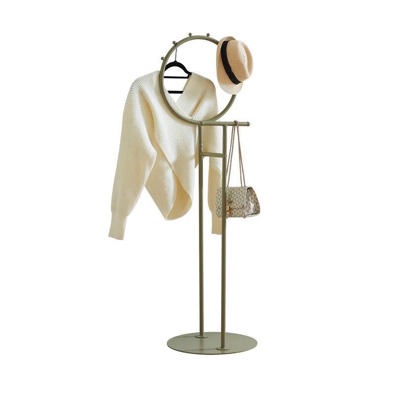 Cheska Metal 6-Hook Circular Frame Valet Stand