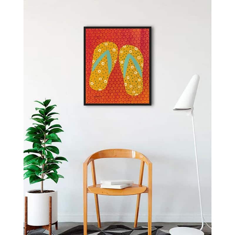 Flip Flop Fun IV Framed Poster - 24 x 36 Inch - Black