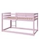 preview thumbnail 9 of 10, Pink Twin Size Wood Loft Bed with Ladder and Fence