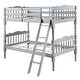 preview thumbnail 4 of 8, Artsy Twin-Over-Twin Bunk Bed with Slat System, Built-In Ladder & Safety Guard-Rai, Stackable or Separate Configuration, Grey