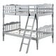 preview thumbnail 4 of 8, Convertible Twin Bunk Bed with Ladder & Guard-Rail, Grey