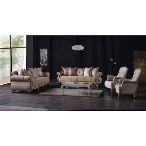 Ceko Mid-Century Modern 4-piece 2 Sofa And 2 Chair Living Room Set