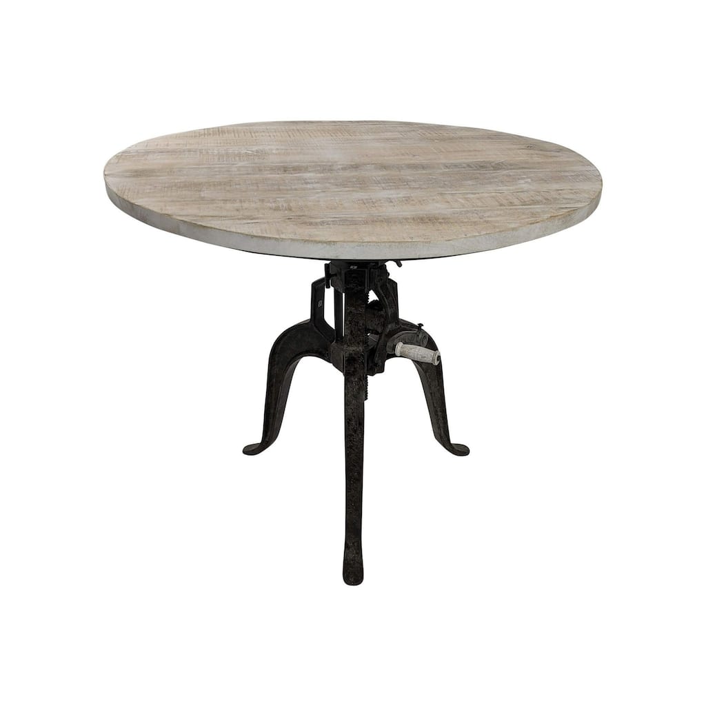 Adjustable Crank Table with Natural Driftwood Top - 36"