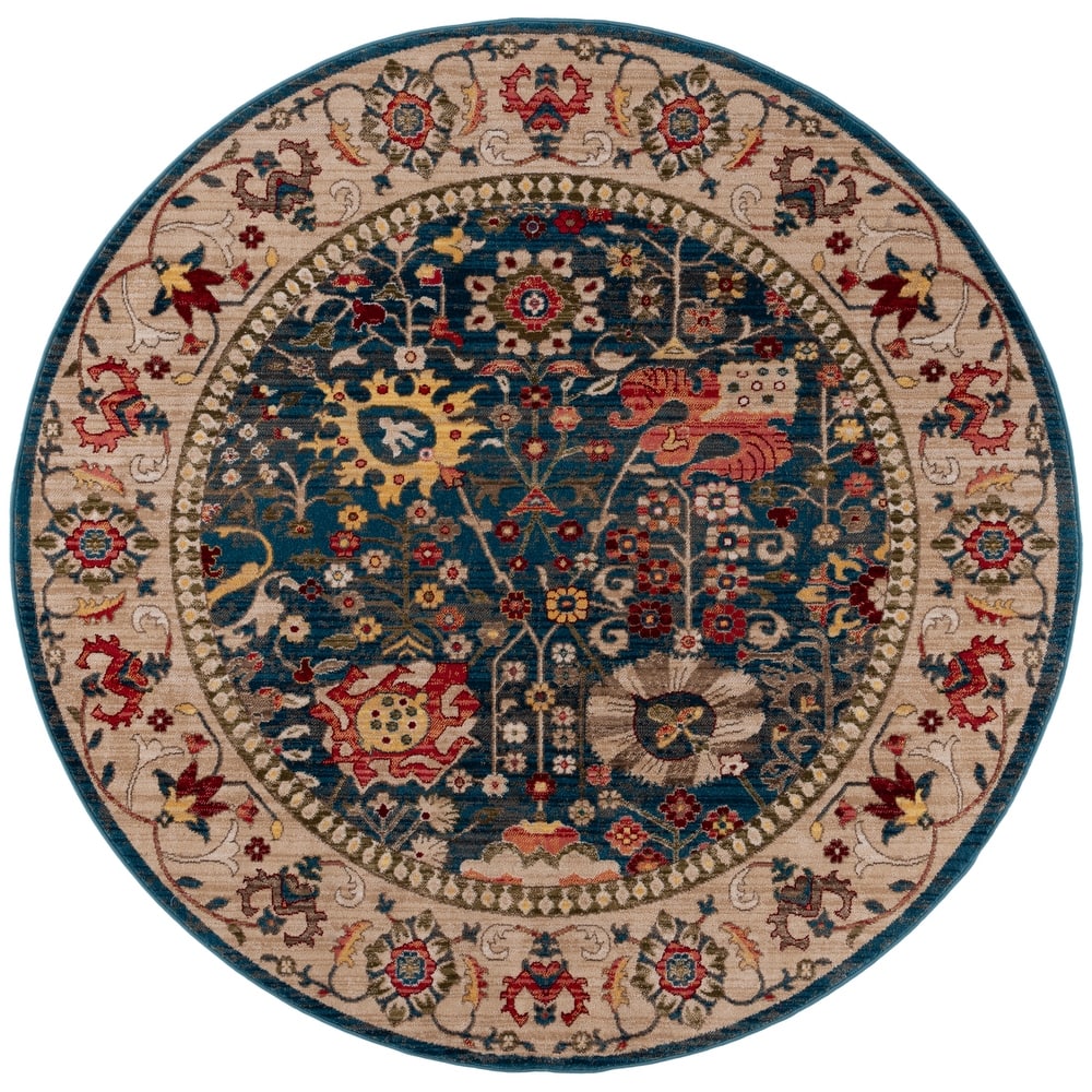 SAFAVIEH Kashan Laureen Oriental Rug with Fringe