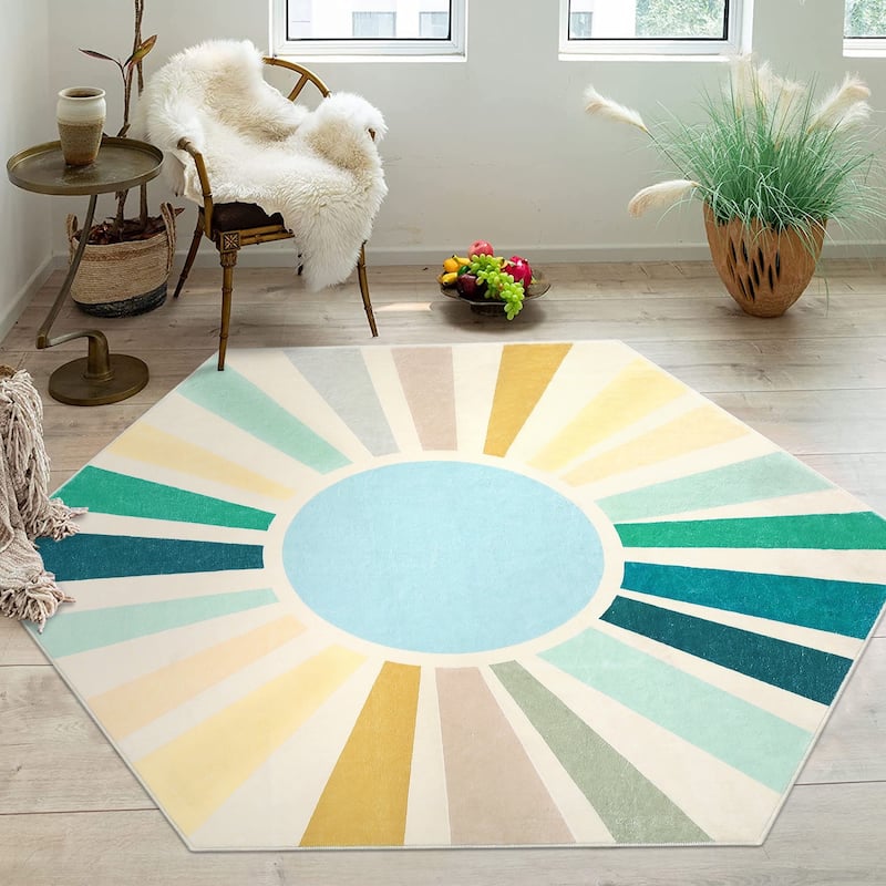 Garvee Rainbow Sol Kids Area Rug