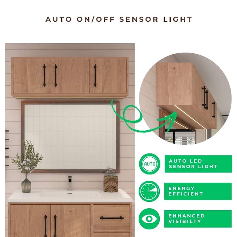 Victoria 48'' Wall-Mounted Vanity Set with Motion Sensor LED light Top Cabinet