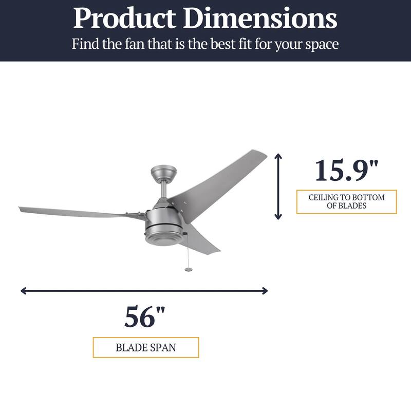 56" Prominence Home Talib Indoor/Outdoor Ceiling Fan, Wet Rated