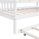 preview thumbnail 7 of 13, Twin Size Kids Bed with Trundle and Storage Shelf, Wooden House Frame with Roof and Play Area Design